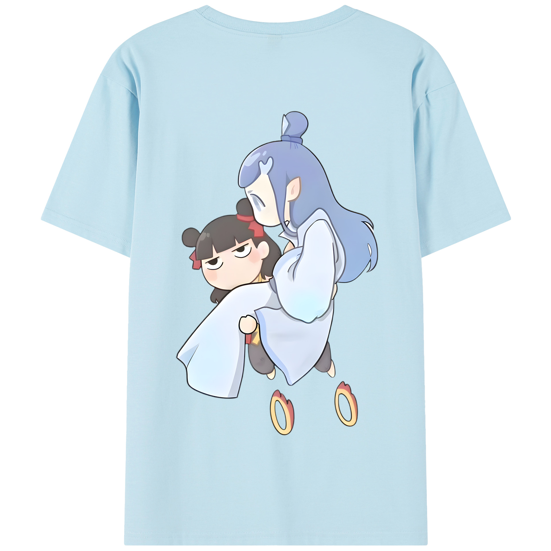 （画像用） Ne Zha 2 ナタ 魔童の大暴れ 綿100％半袖Tシャツ（背面プリント）